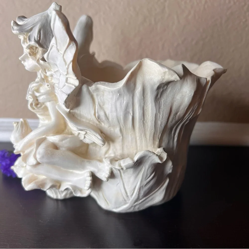 Vintage Resin Garden Fairy Planter, Flower Pot, Gardener Gift, Green Thumb, Hous